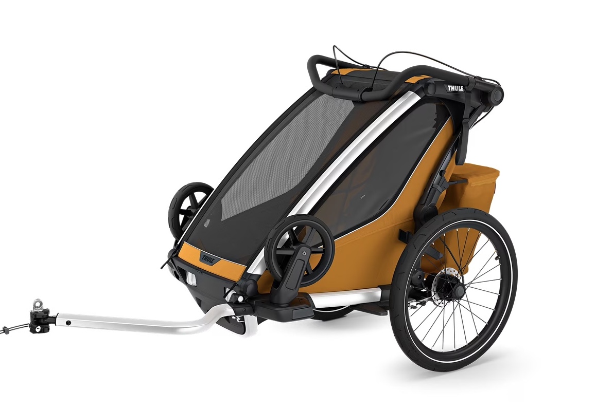 Thule-Chariot-Sport-2-enkel-natuurlijk-goud-fietskar-1